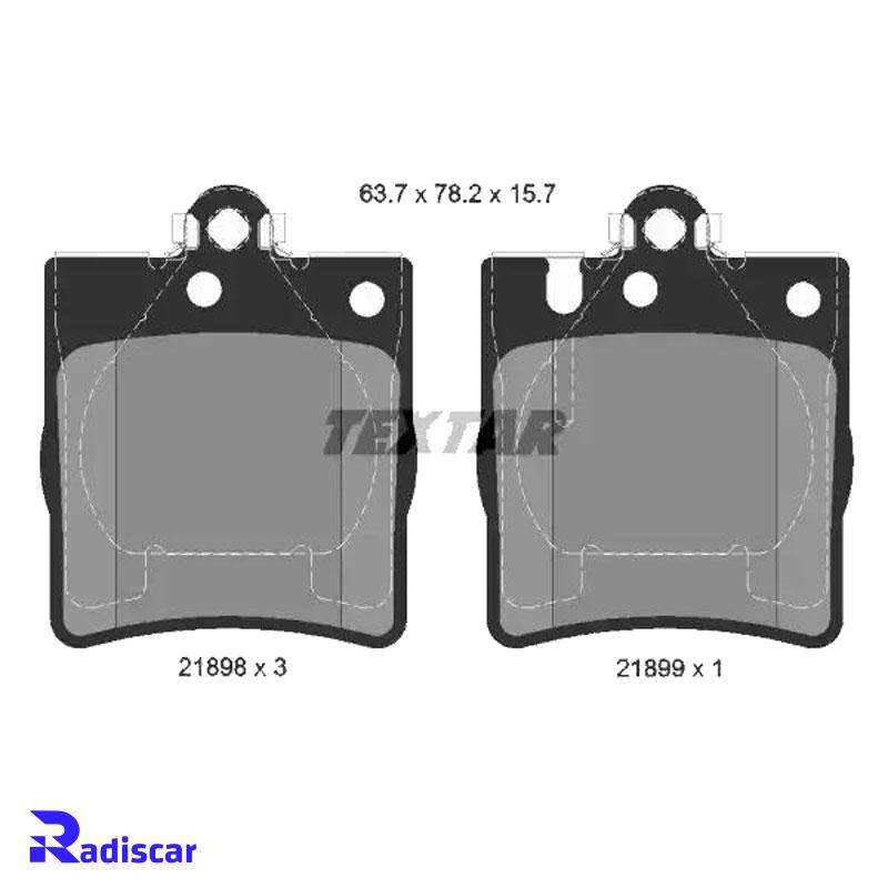 لنت ترمز عقب مرسدس بنز C(W203)-CLK(C209)-SLK(R171) برند Textar کد 2189803