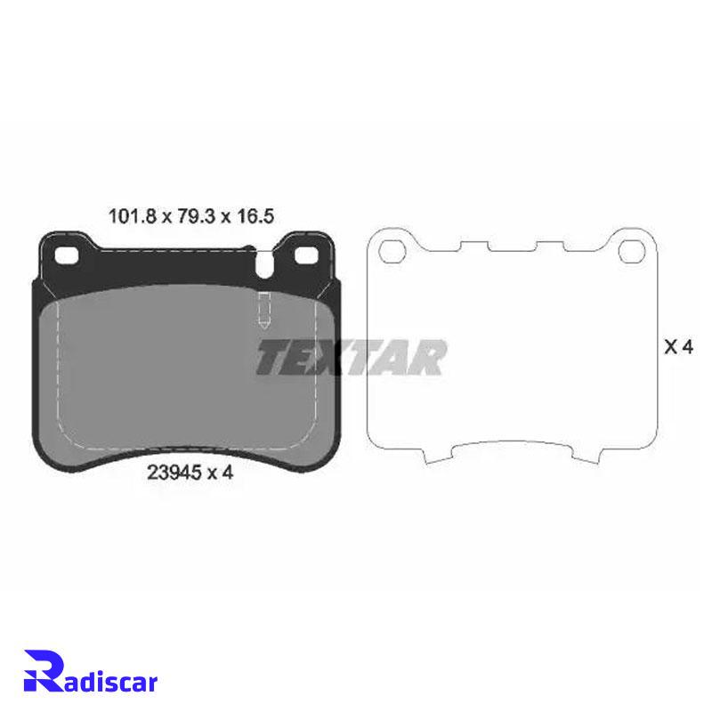لنت ترمز جلو مرسدس بنز C(W203)-CLK(C209)-SLK(R171) برند Textar کد 2394501