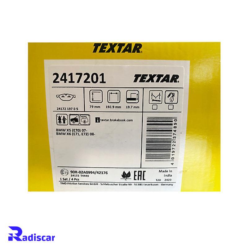 لنت ترمز جلو بی ام و سری X5(E70)-X6(E71-E72) برند Textar کد 2417201