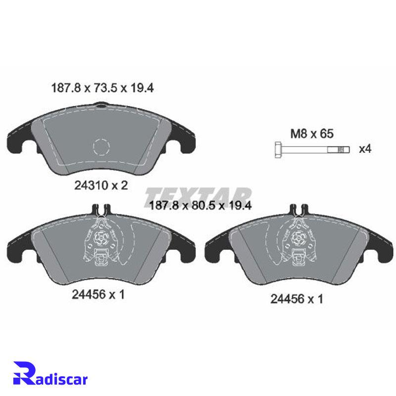 لنت ترمز جلو مرسدس بنز C(W204)-CLS(C218)-E(W212) کد 2431001