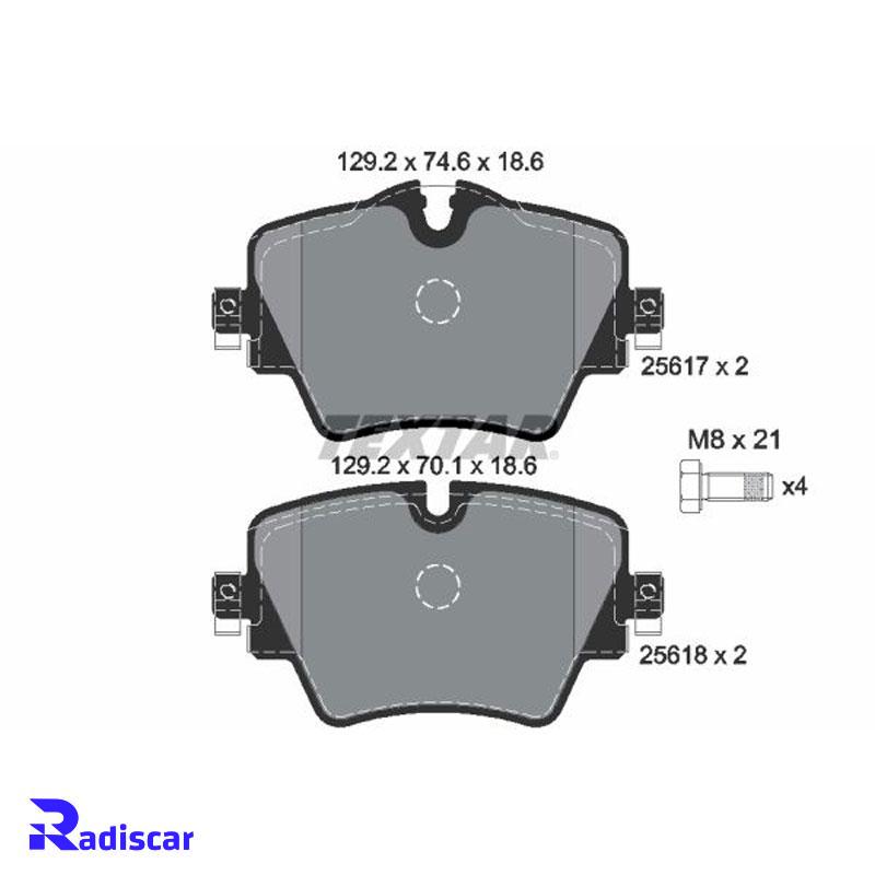 لنت ترمز جلو بی ام و X1(F48) برند Textar کد 2561701