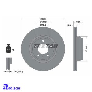 دیسک ترمز جلو بی ام و (E90)X1(E84)-1(E87)-3 برند Textar کد 92137805