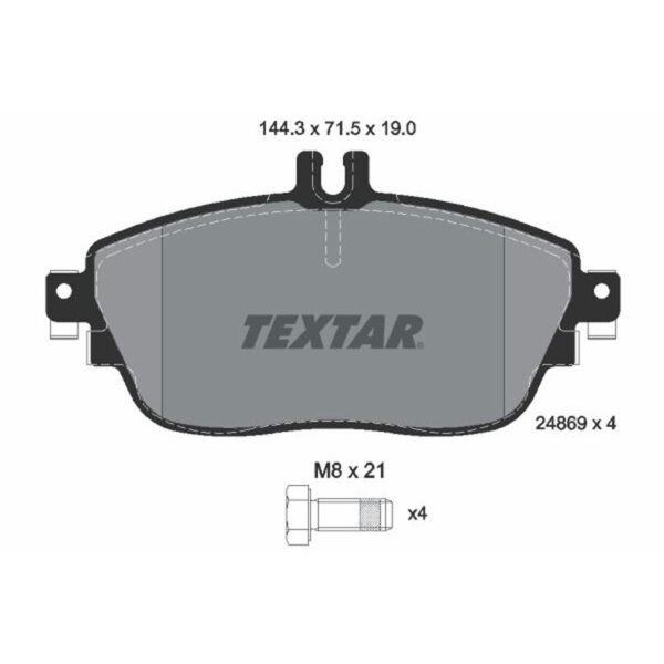 لنت ترمز جلو مرسدس بنز A(W169)-B(W245)-CLA(X156) برند Textar کد 2486901