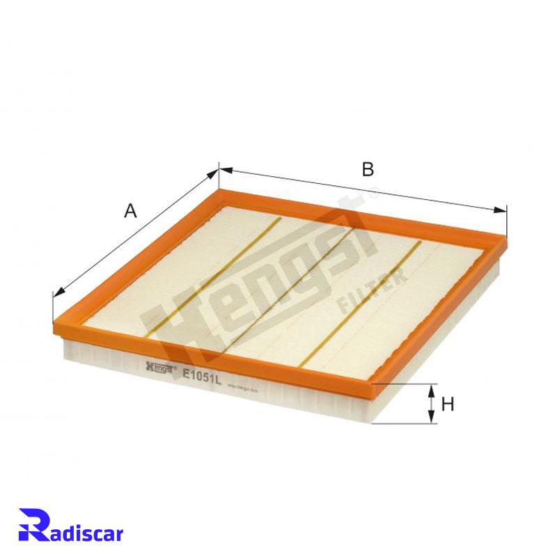 فیلتر هوا بی ام و سری 5-6-7-X4-X5-X6 برند Hengst کد E1051L