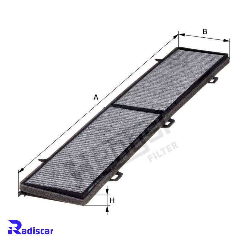 فیلتر کابین کربن دار بی ام و (E87)X1(E84)-3(E90)-1 برند Hengst کد E1959LC
