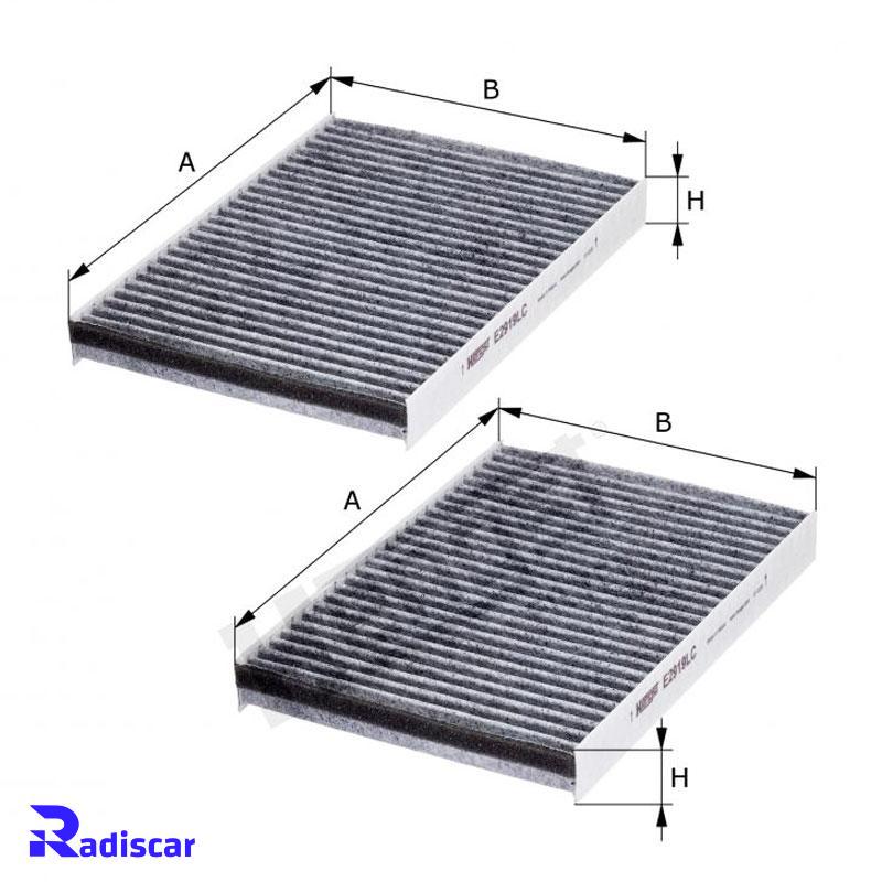 فیلتر کابین کربن دار مرسدس بنز S(W221) برند Hengst کد E2919LC-2