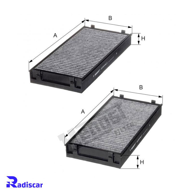 فیلتر کابین کربن دار بی ام و X5(E70)-X6(E71-E72) برند Hengst کد E2944LC-2