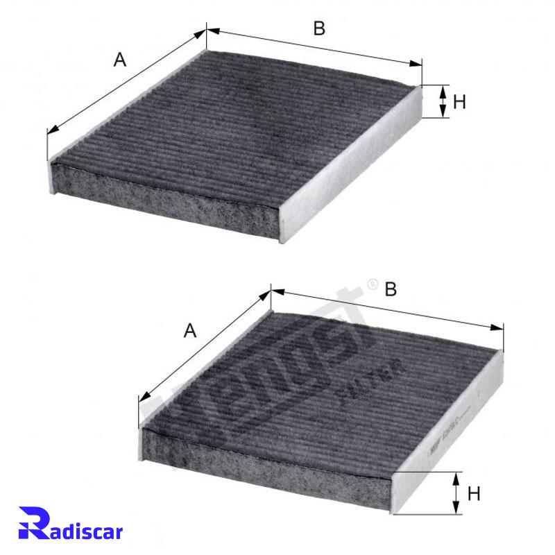 فیلتر کابین کربن دار بی ام و (F10)6(F06)-7(F02)-5 برند Hengst کد E2978LC-2