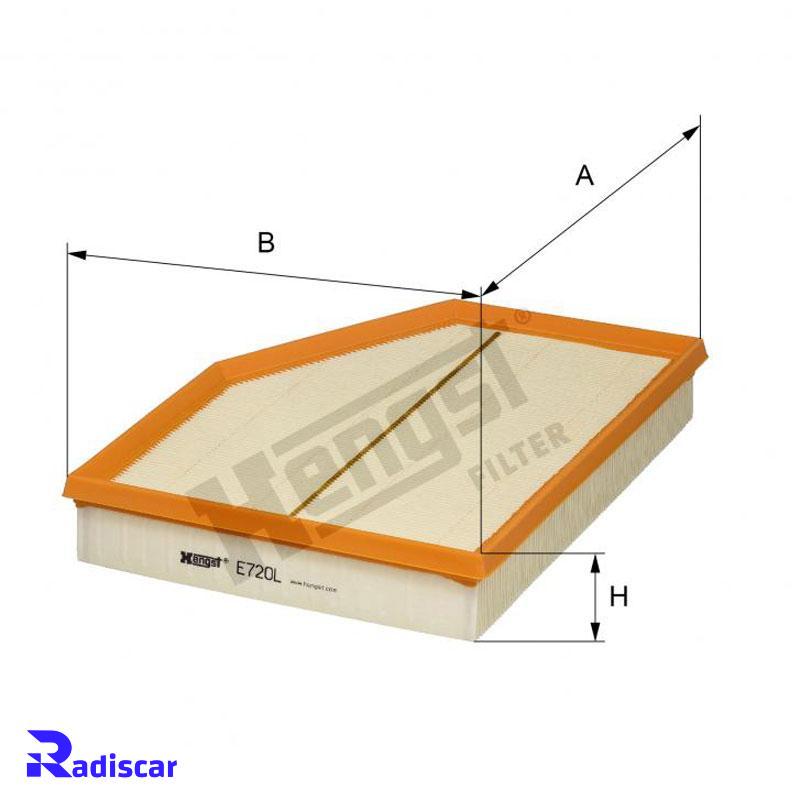 فیلتر هوا بی ام و 5(E60)-6(E64) برند Hengst کد E720L