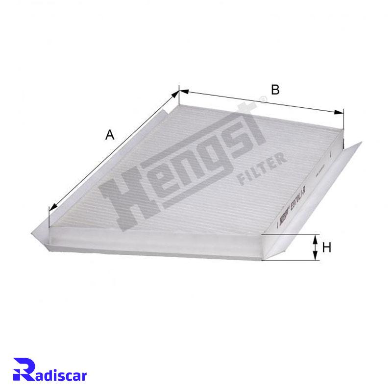 فیلتر کابین کربن دار مرسدس بنز C(W203)-CLK(C209) برند Hengst کد E970LC