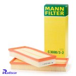 فيلتر هوا مرسدس بنز کلاس E-S-CLS-C-CLK-SL-ML-SLK برند MANN کد C3698/3-2