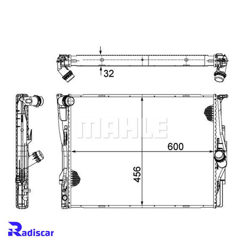رادیاتور آب بی ام و سری 1-3-X1-Z4 برند Mahle کد CR1090000P