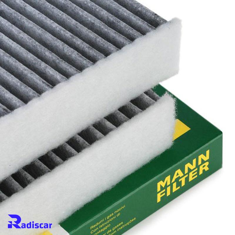 فیلتر کابین کربن دار بی ام و 5(F10)-6(F06)-7(F02) برند MANN کد CUK2533-2