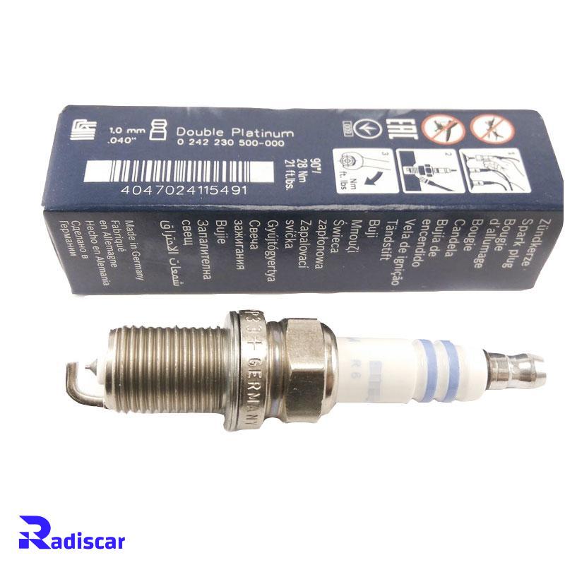 شمع موتور پایه کوتاه سوزنی دبل پلاتینیوم تک الکترود FR 8 DPP 33+ برند Bosch کد 0242230500