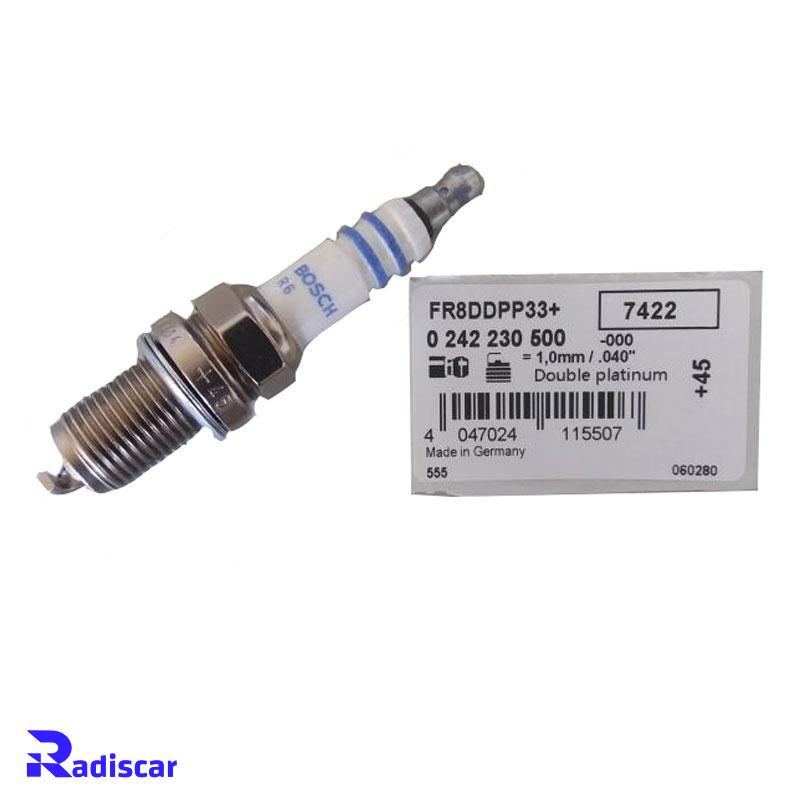 شمع موتور پایه کوتاه سوزنی دبل پلاتینیوم تک الکترود FR 8 DPP 33+ برند Bosch کد 0242230500