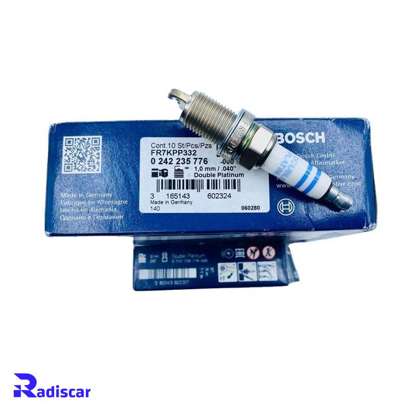 شمع موتور پایه کوتاه سوزنی دبل پلاتینیوم تک الکترود FR 7 KPP 332 برند Bosch کد 0242235776