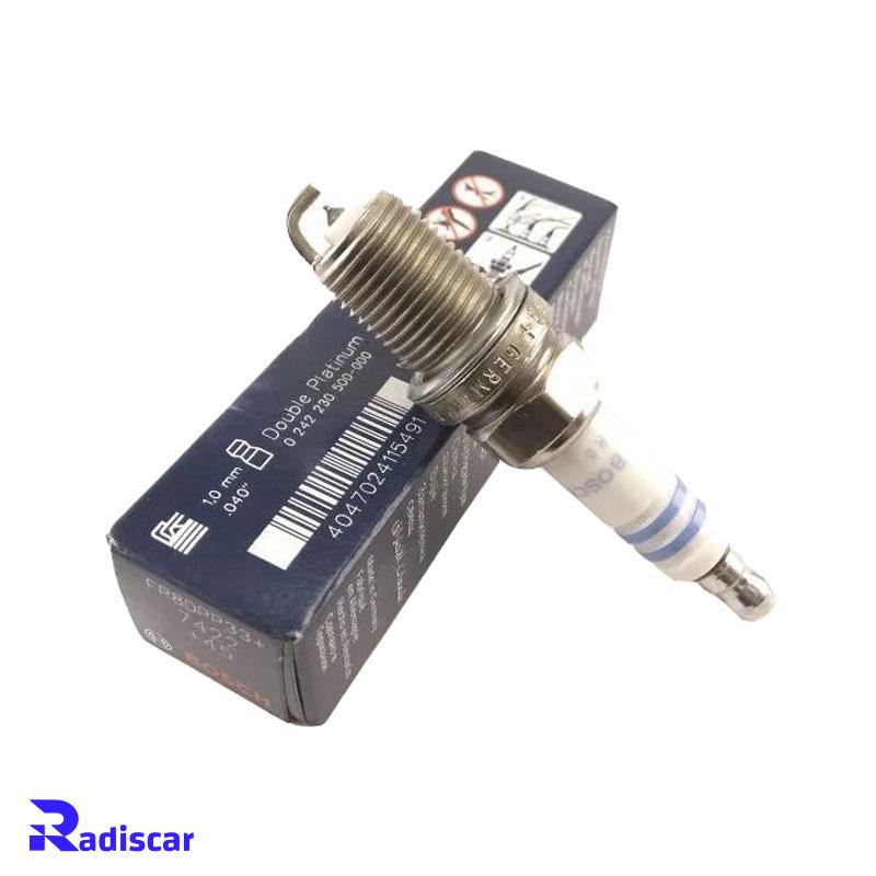 شمع موتور پایه کوتاه سوزنی دبل پلاتینیوم تک الکترود FR 8 DPP 33+ برند Bosch کد 0242230500