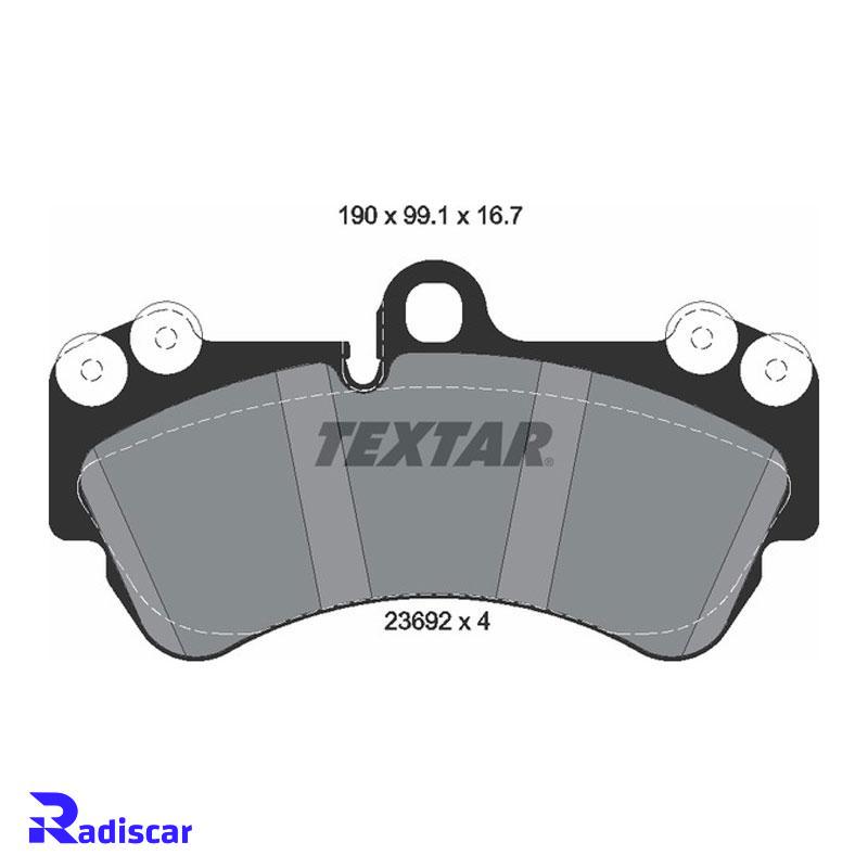 لنت ترمز جلو پورشه کاین اتاق قدیم (955) برند Textar کد 2369202