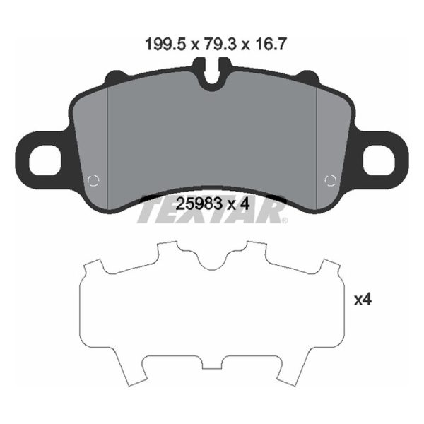 لنت ترمز جلو پورشه باکستر718S-718(982) برند Textar کد 2445401