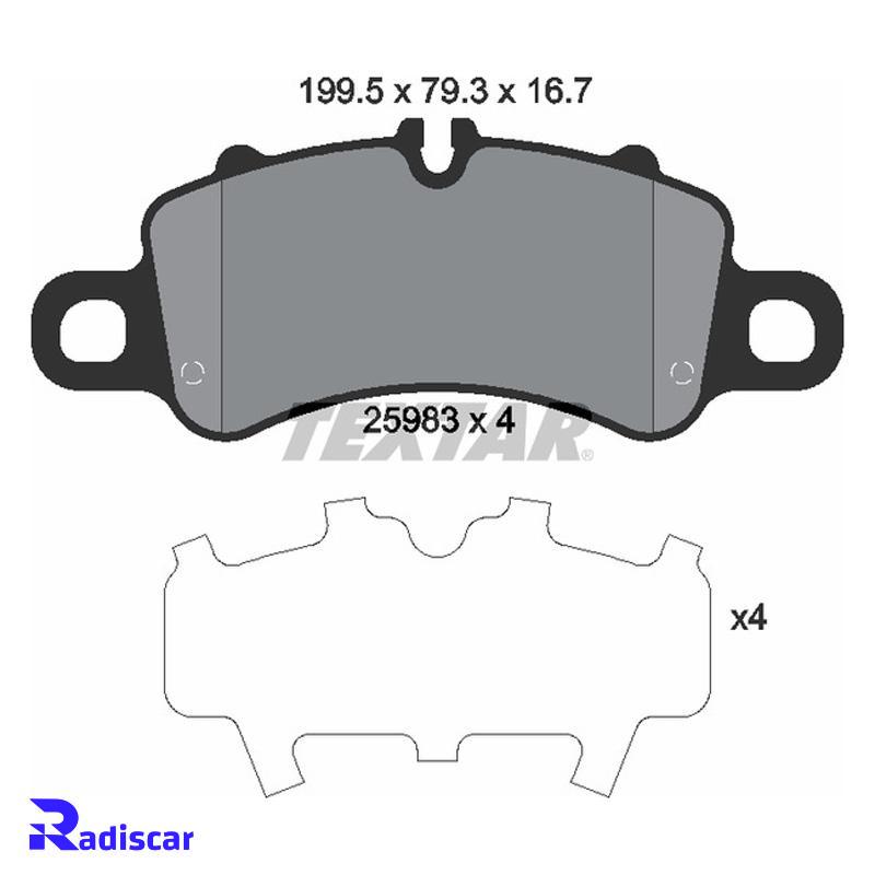 لنت ترمز جلو پورشه باکستر718S-718(982) برند Textar کد 2598301