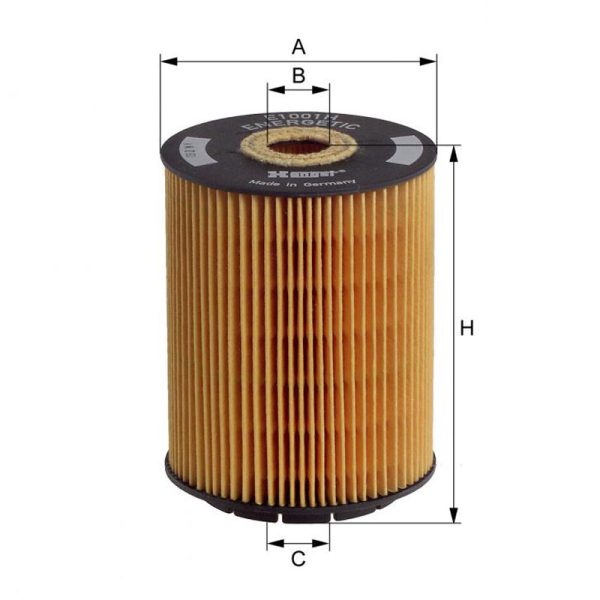 فیلتر روغن پورشه کاین اتاق قدیم (955) برند Hengst کد E1001HD28