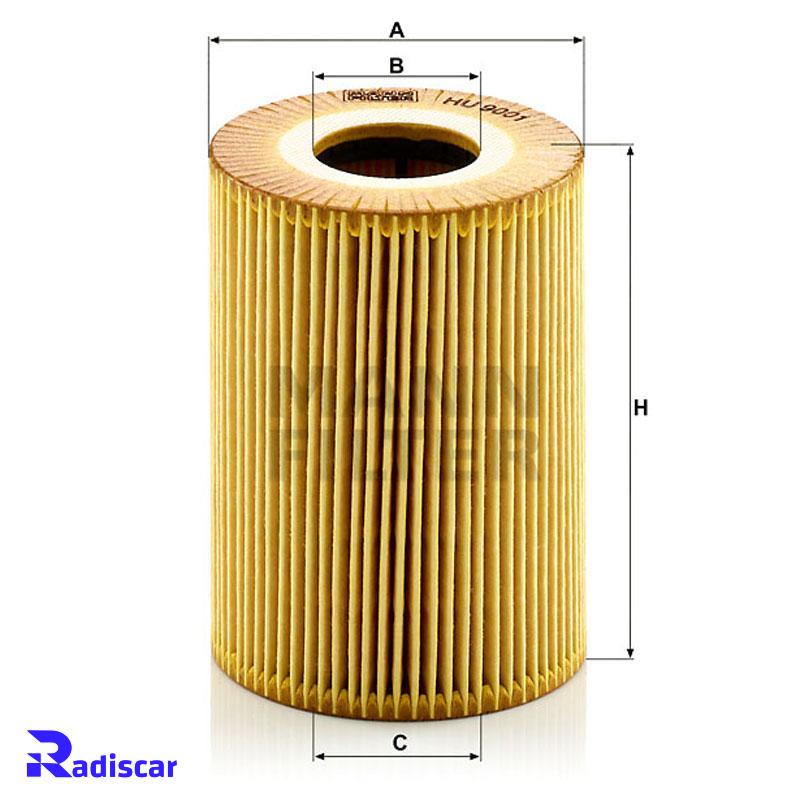 فیلتر روغن پورشه پانامرا(970)-کاین (92A) برند Mann کد HU9001x
