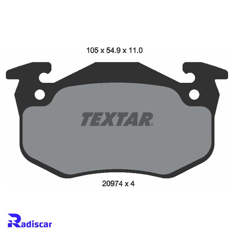 لنت ترمز عقب پژو 206، 207، دانگ فنگ H30 کراس برند Textar کد 2097401