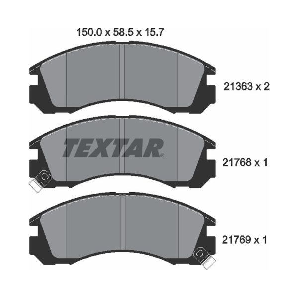 لنت ترمز جلو میتسوبیشی پاجرو برند Textar کد 2136301