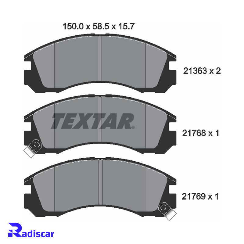 لنت ترمز جلو میتسوبیشی پاجرو برند Textar کد 2136301