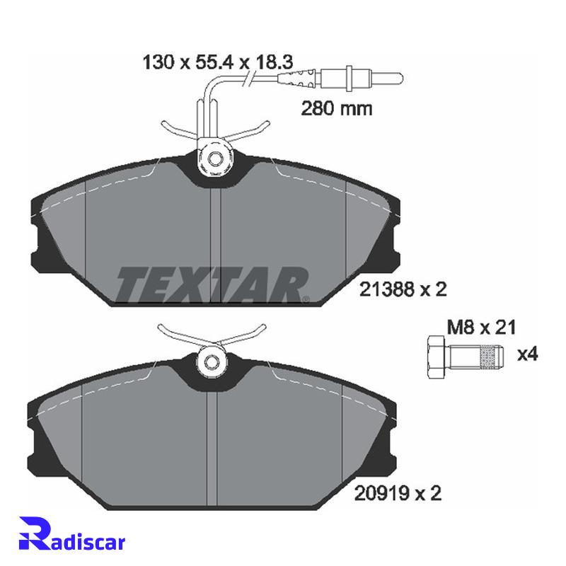 لنت ترمز جلو وانت نیسان برند Textar کد 2138802