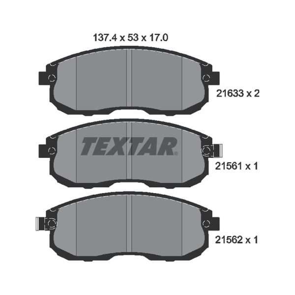 لنت ترمز عقب نیسان ماکسیما برند Textar کد 2403901