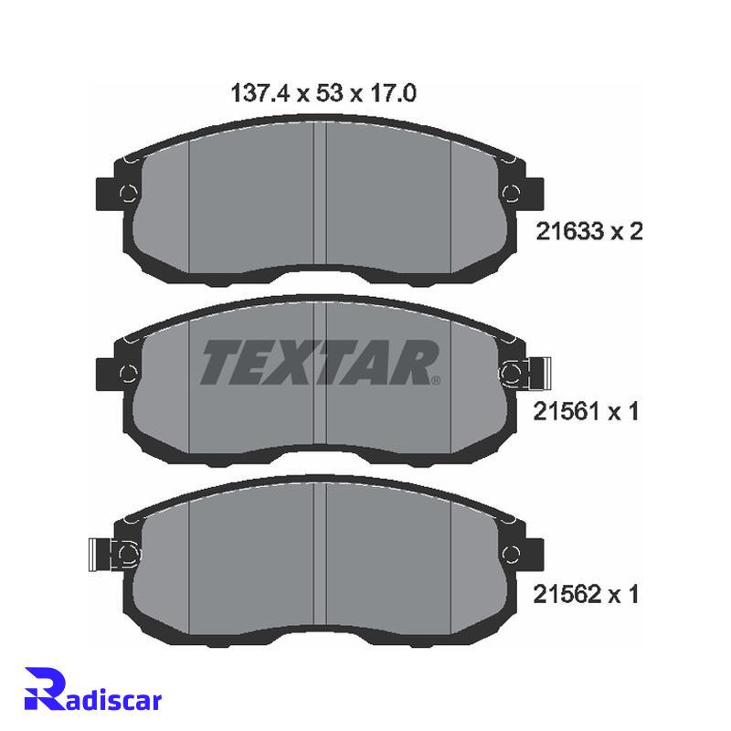 لنت ترمز عقب نیسان ماکسیما برند Textar کد 2403901