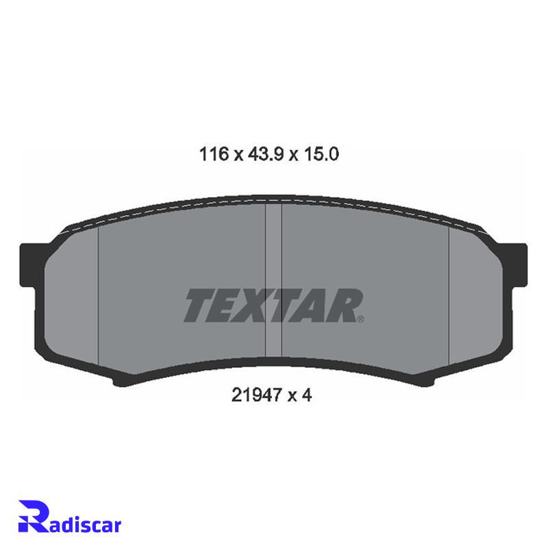 لنت ترمز عقب تویوتا اف جی کروز، پرادو، میتسوبیشی پاجرو برند Textar کد 2194701