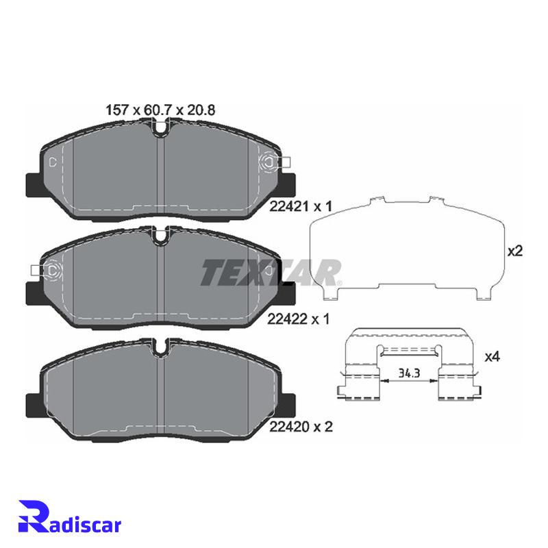 لنت ترمز جلو هیوندای H350 برند Textar کد 2242101
