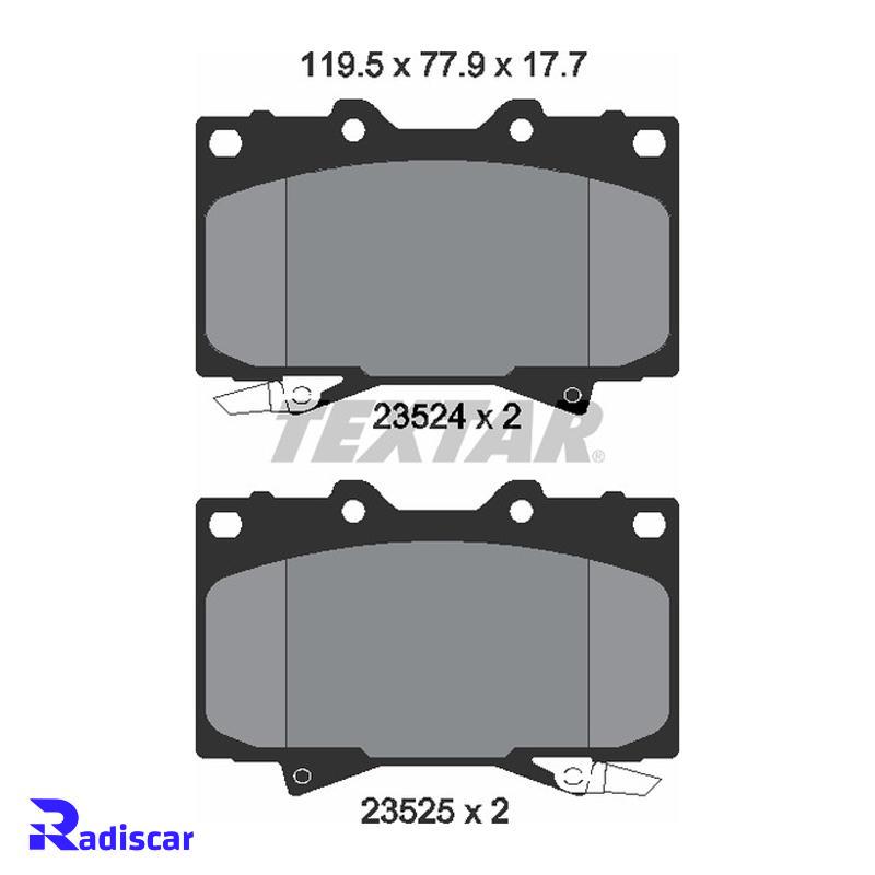 لنت ترمز جلو تویوتا لندکروز، لکسوس LX برند Textar کد 2352402