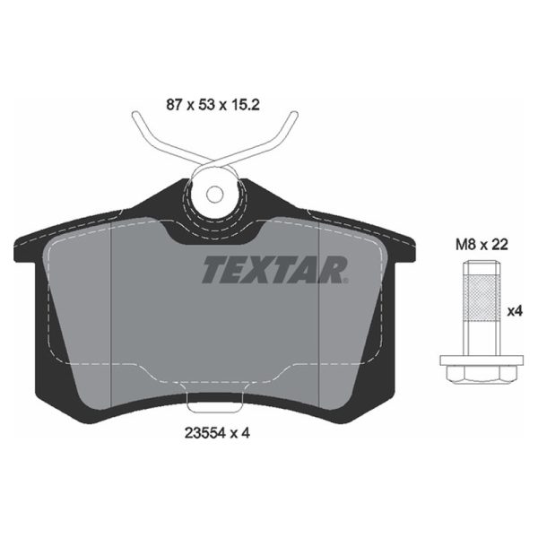لنت ترمز عقب رنو مگان (مونتاژ)، برلیانس H320، H330 برند Textar کد 2355401
