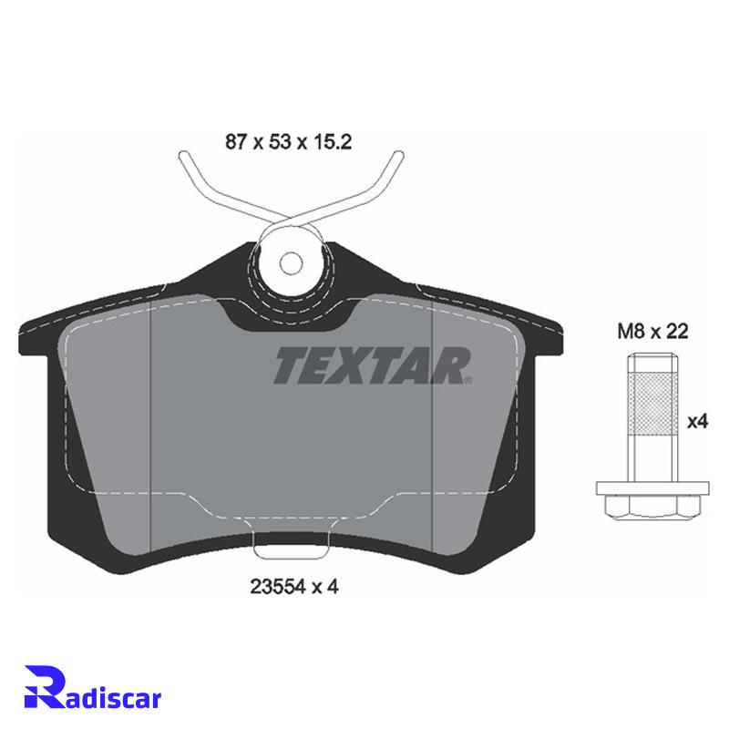 لنت ترمز عقب رنو مگان (مونتاژ)، برلیانس H320، H330 برند Textar کد 2355401
