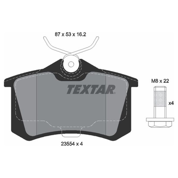 لنت ترمز عقب پژو 2008، سیتروئن C3 (مونتاژ)، ام جی 350، تارا برند Textar کد 2355406