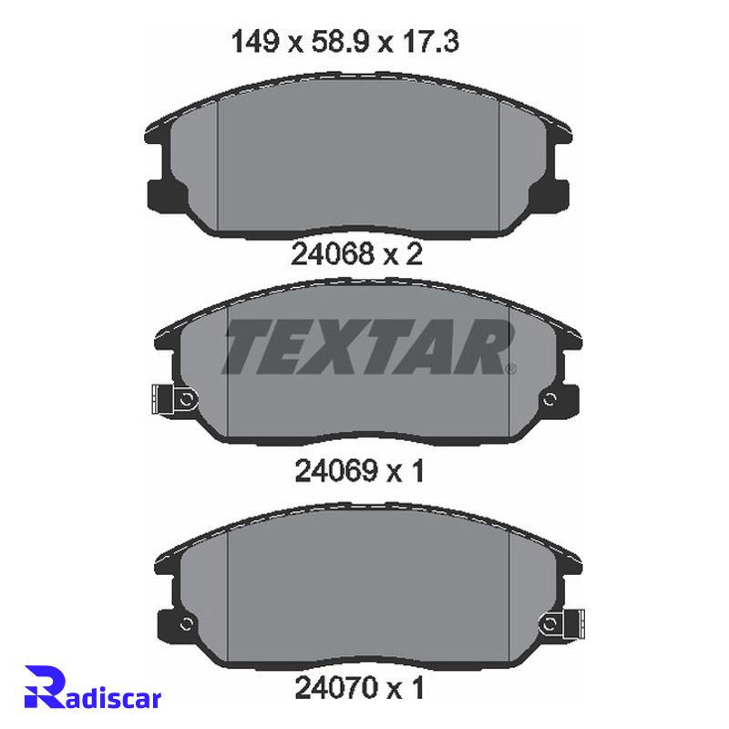 لنت ترمز جلو سانگ یانگ اکتیون، نیو اکتیون، کایرون، هیوندای تراجت برند Textar کد 2406801-2356901