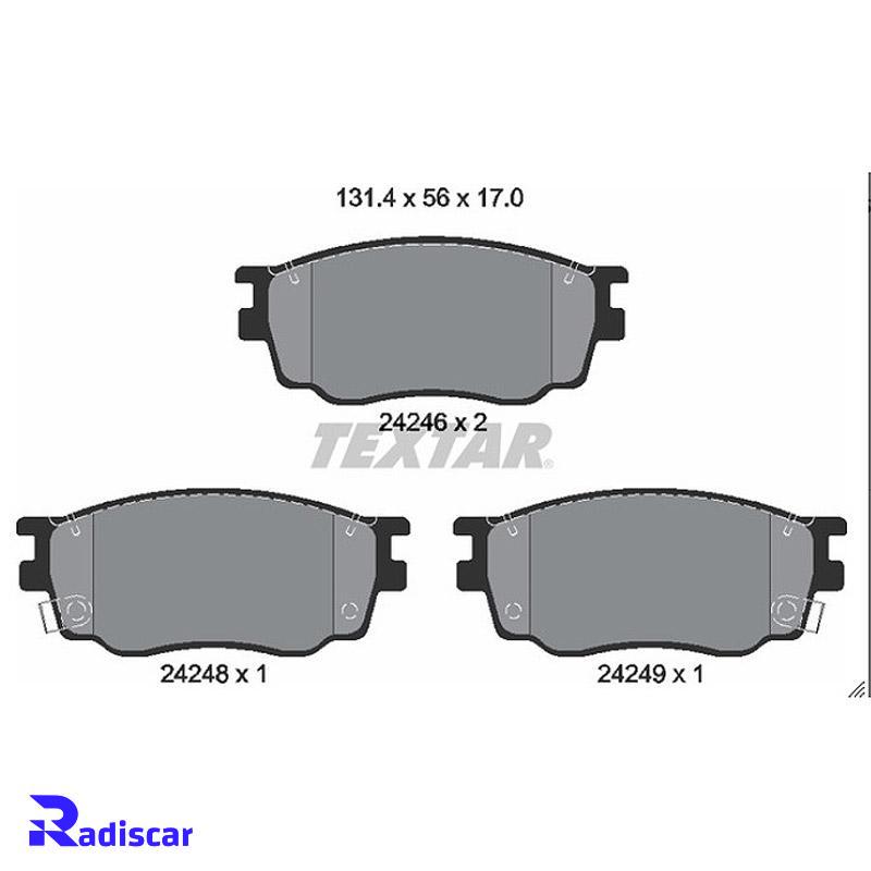 لنت ترمز جلو بسترن B50، زوتی آریو، Z300، شاهین برند Textar کد 2424601-2377701