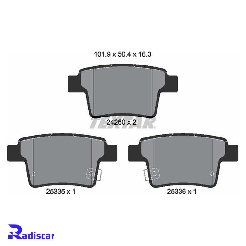 لنت ترمز عقب جیلی امگرند X7، پروتون Gen2 برند Textar کد 2426004