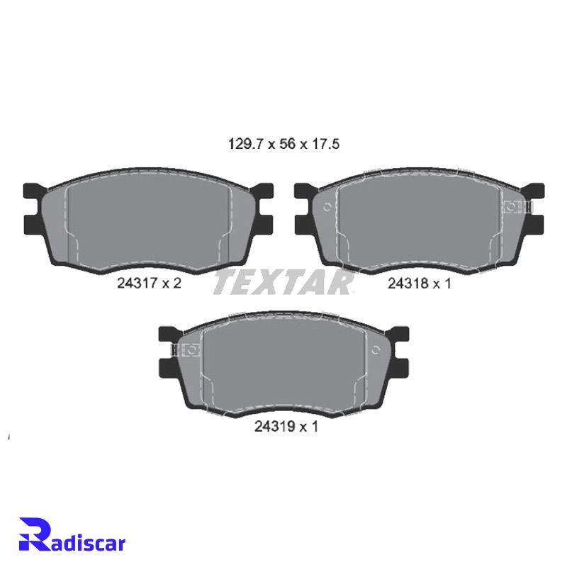 لنت ترمز جلو ریو مونتاژ برند Textar کد 2431701