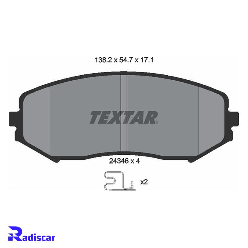 لنت ترمز جلو سوزوکی ‏گراند ویتارا (مونتاژ) برند Textar کد 2434601