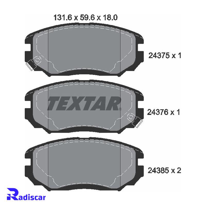 لنت ترمز جلو هیوندای سوناتا، آزرا گرنجور برند Textar کد 2437501