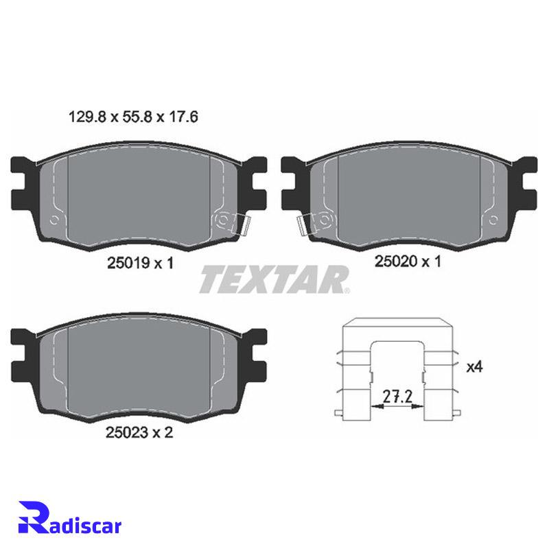 لنت ترمز جلو هیوندای i20 برند Textar کد 2501901