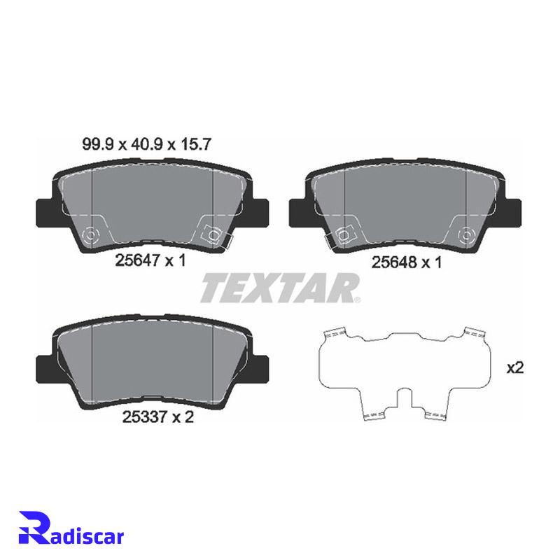 لنت ترمز عقب سانگ یانگ تیوولی، هیوندای آزرا گرانجور، کیا اپتیما برند Textar کد 2564701