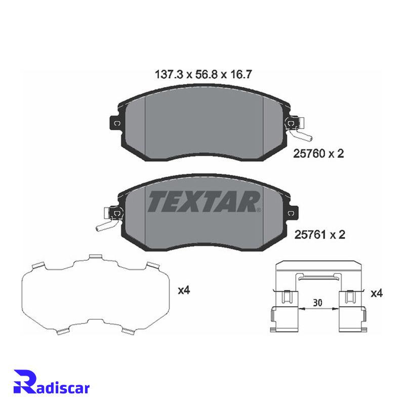 لنت ترمز جلو تویوتا GT86 برند Textar کد 2576001