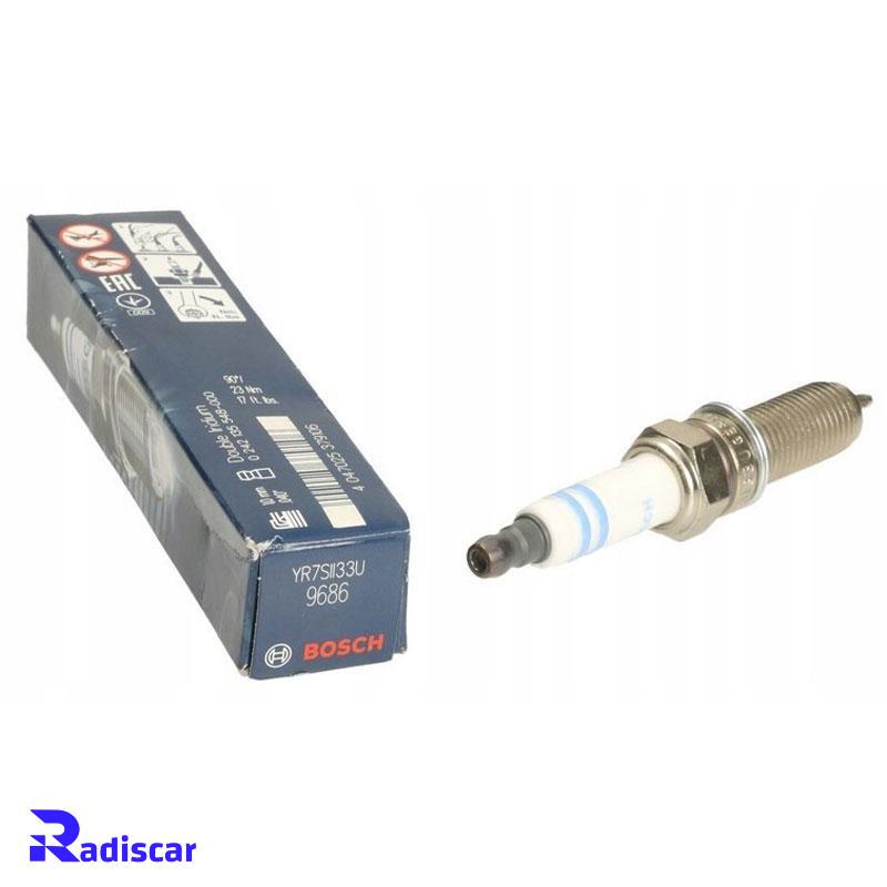 شمع موتور پایه بلند سوزنی دبل ایریدیوم تک الکترود YR 7 SII 33 U برند Bosch کد 0242135548