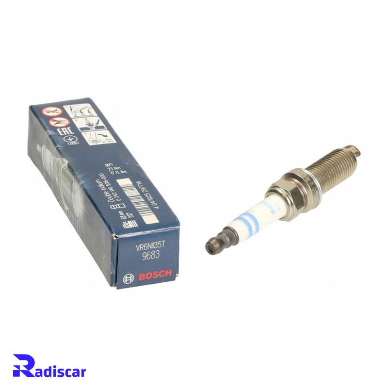 شمع موتور پایه بلند سوزنی دبل ایریدیوم تک الکترود VR 6 NII 35 T برند Bosch کد 0242140536
