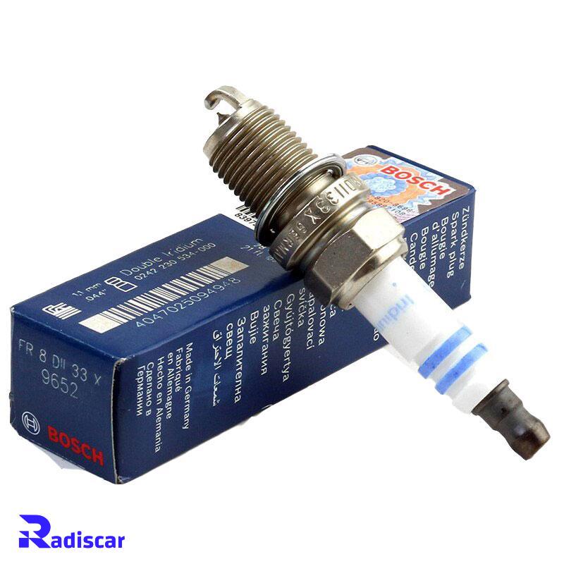 شمع موتور پایه کوتاه سوزنی دبل ایریدیوم تک الکترود FR 8 DII 33 X برند Bosch کد 0242230534